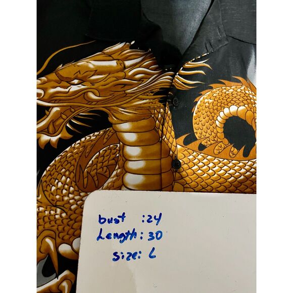 KNU gear dragon fire button up shirt 90's Y2K VTG casual gounge  men L - Picture 5 of 5